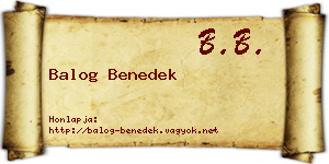 Balog Benedek névjegykártya