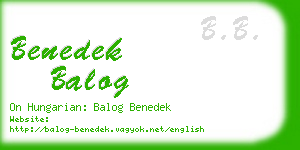 benedek balog business card